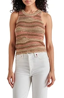 Steve Madden Hannah Metallic Open Stitch Sleeveless Sweater in Mushroom at Nordstrom, Size Medium