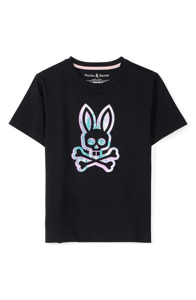 Psycho Bunny Kids' Leonard Cotton Graphic T-Shirt Black at