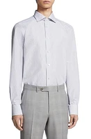 ZEGNA Microstripe Trecapi Cotton Button-Up Shirt at