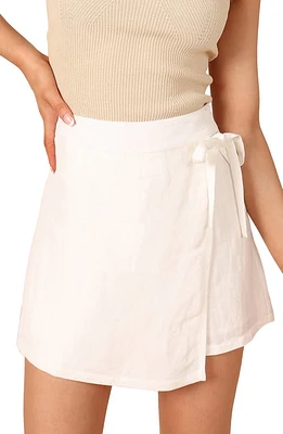 Petal & Pup Roxy Faux Wrap Skort Ivory at Nordstrom,