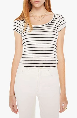 MOTHER The Itty Bitty Stripe T-Shirt Black And White at Nordstrom,