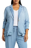 caslon(r) Chambray Blazer Medium Light Wash at Nordstrom,