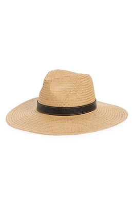 Madewell Wide Brim Straw Fedora Hat in Desert Dune at Nordstrom, Size Small