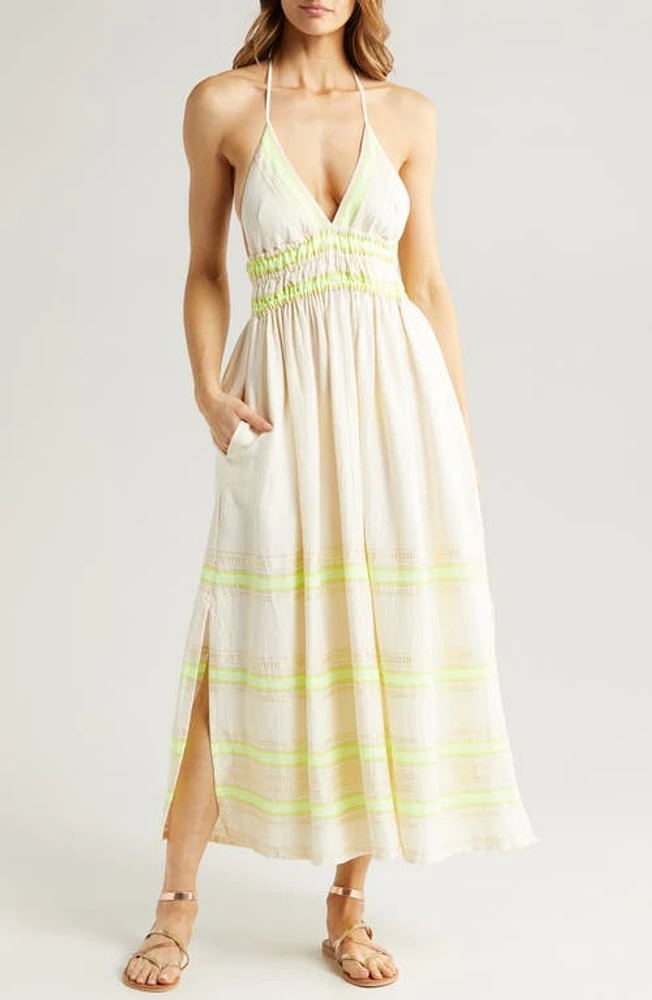 lemlem Gete Halter Cover-Up Dress Lomi Keylime at Nordstrom,