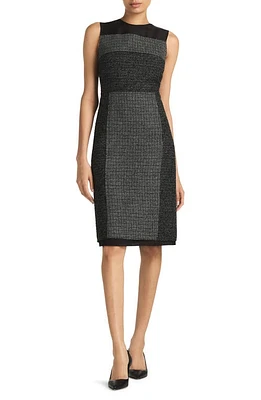 St. John Collection Micropattern Mixed Tweed Sheath Dress in Gray/Ecru/Black Multi at Nordstrom, Size 0