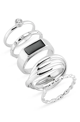 BP. Set of 5 Assorted Rings Black at Nordstrom,