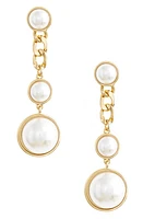 Ettika Imitation Pearl Drop Earrings in Gold at Nordstrom