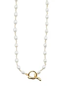 Argento Vivo Sterling Silver Freshwater Pearl Necklace in Gold at Nordstrom