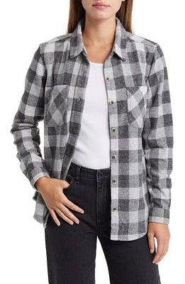 beachlunchlounge Plaid Jacquard Knit Shacket Grey Cameo at Nordstrom,