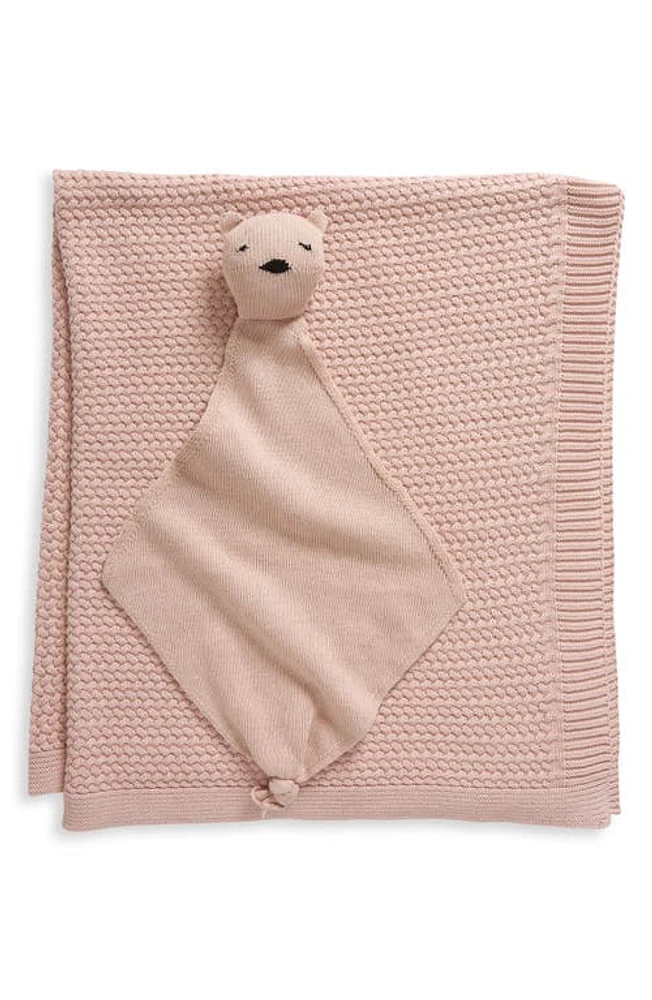 Pink Lemonade Bunny Organic Cotton Baby Blanket & Bear Lovey Set in Cameo Pink at Nordstrom