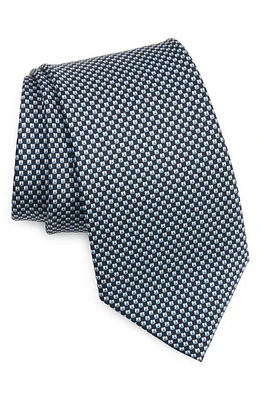 ZEGNA Neat Mulberry Silk Tie in Navy Fan at Nordstrom