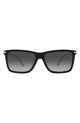 Prada 58mm Gradient Rectangular Sunglasses in Black at Nordstrom