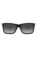 Prada 58mm Gradient Rectangular Sunglasses in Black at Nordstrom