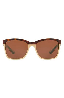 Costa Del Mar 55mm Polarized Square Sunglasses in Retro Tortoise at Nordstrom