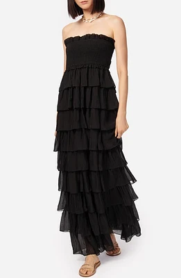 CAMI NYC Stella Smock Bodice Strapless Maxi Dress in Black at Nordstrom, Size Xx-Small