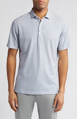 johnnie-O Franco Micro Print Performance Jersey Polo in Seal at Nordstrom, Size Small