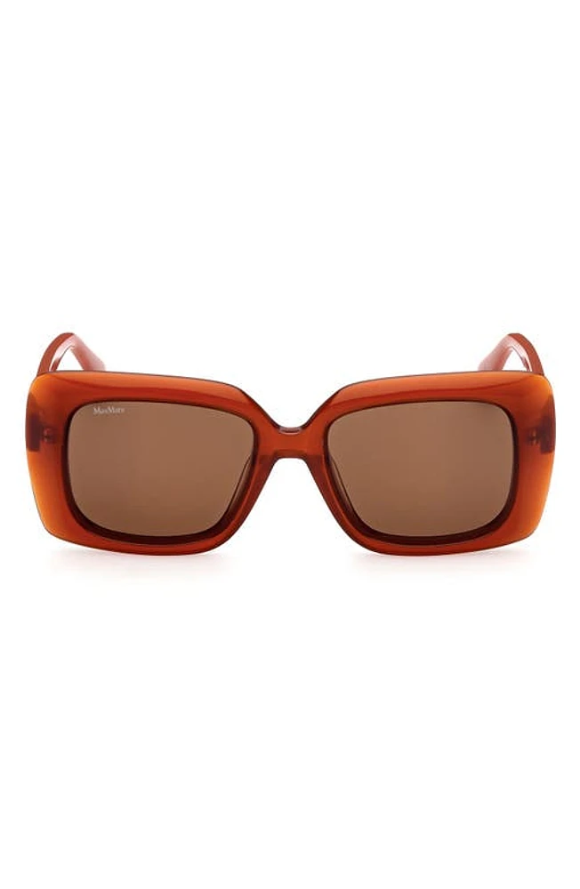 Max Mara 54mm Rectangular Sunglasses in Orange/Brown at Nordstrom