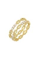 Bony Levy Varda Link Dual Row Diamond Ring 18K Yellow Gold at Nordstrom,