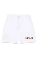 Casablanca Tennis Logo Embroidered Organic Cotton Sweat Shorts in White at Nordstrom, Size Medium