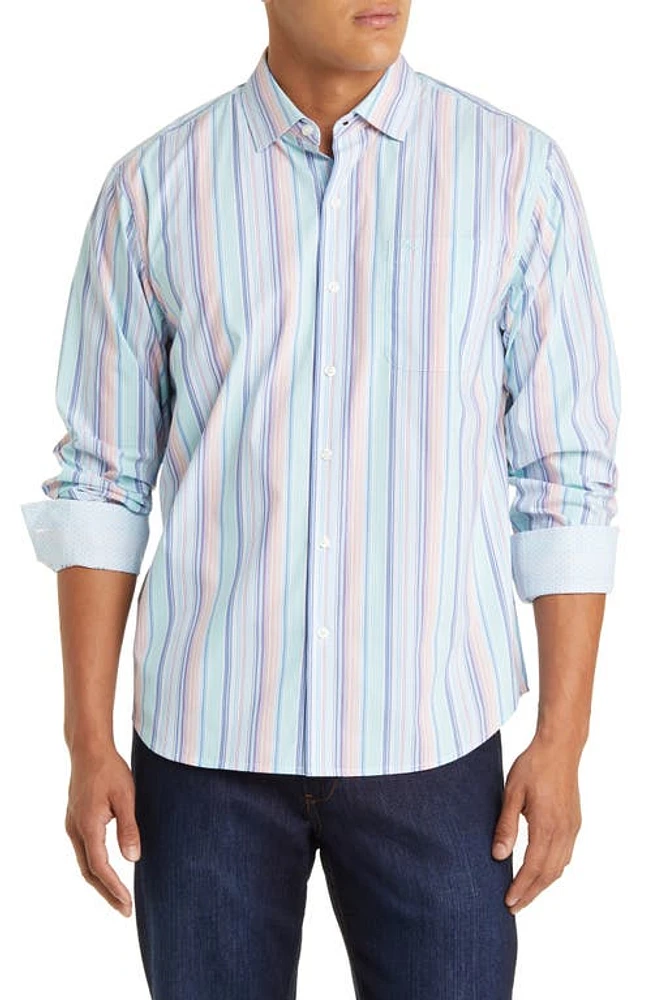 Tommy Bahama Sarasota Stretch Radiant IslandzoneButton-Up Shirt Dew Drop at Nordstrom,