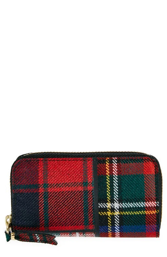 Comme des Garçons Wallets Patchwork Tartan Zip Wallet in Red at Nordstrom