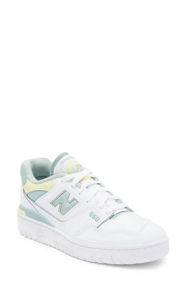 New Balance 550 Basketball Sneaker White/Saltmarsh at