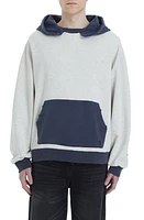 FOUND Colorblock Cotton Hoodie Vintage Blue/Heather at Nordstrom,