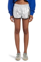 Golden Goose Sports Diana Techinical Nylon Running Shorts Silver/Black at Nordstrom,