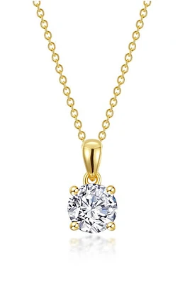 Lafonn Simulated Diamond Solitaire Necklace in White at Nordstrom, Size 20