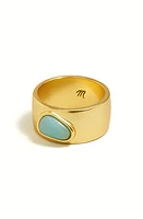 Madewell Stone Collection Amazonite Chunky Ring in Vintage Gold at Nordstrom, Size 7