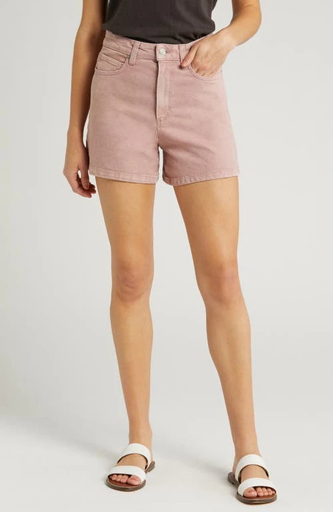 PAIGE Dani High Waist Denim Shorts Vintage Muted Blush at Nordstrom,