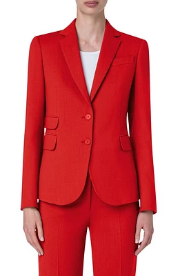 Akris punto Cool Wool Stretch Crepe Blazer Red at Nordstrom,