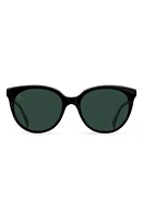 RAEN Lily 54mm Cat Eye Sunglasses in Crystal Black /Green Polar at Nordstrom