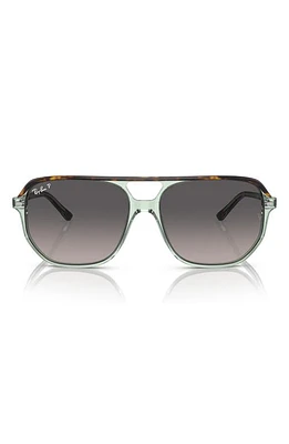 Ray-Ban Bill One 57mm Gradient Polarized Irregular Sunglasses in Havana On Transparent Green at Nordstrom