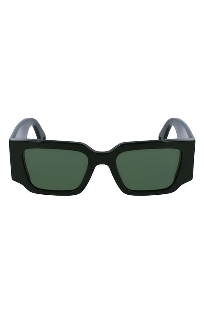 Lanvin 52mm Rectangle Sunglasses in Dark Green at Nordstrom