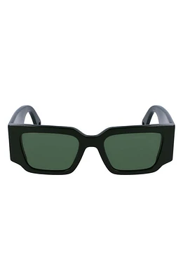 Lanvin 52mm Rectangle Sunglasses in Dark Green at Nordstrom