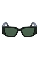 Lanvin 52mm Rectangle Sunglasses in Dark Green at Nordstrom