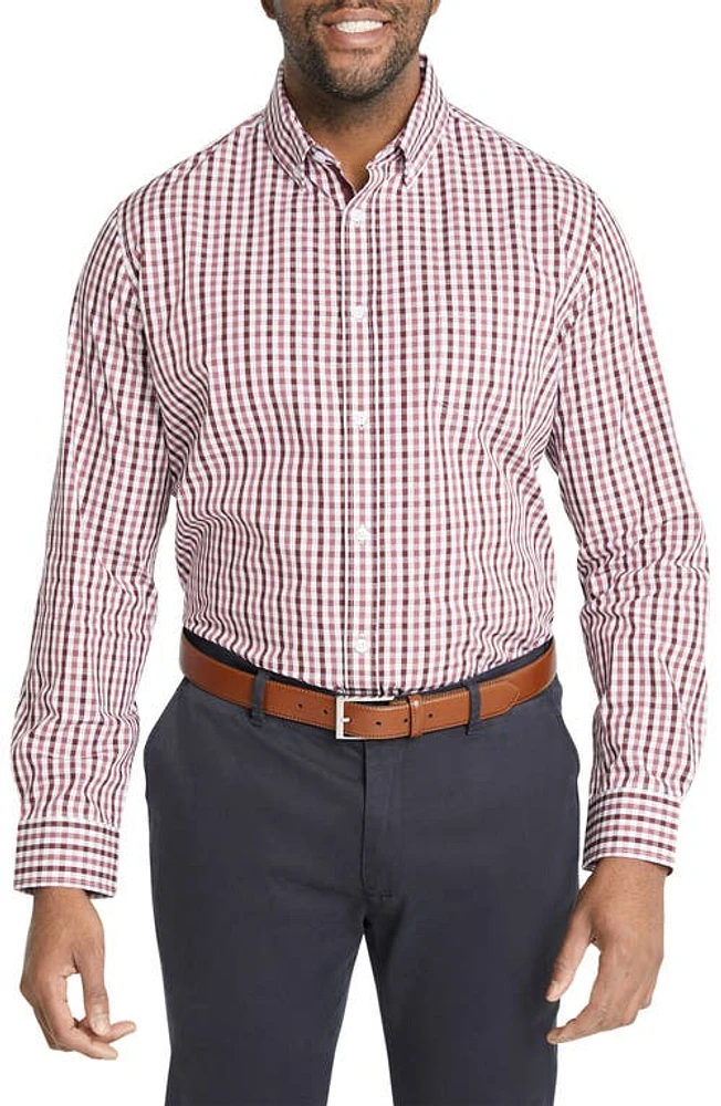 Johnny Bigg Hubert Check Button-Down Shirt Burgundy at Nordstrom,