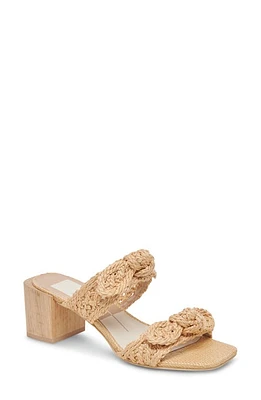 Dolce Vita Zemmie Block Heel Slide Sandal Light Natural Raffia at Nordstrom,