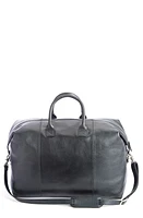 ROYCE New York Weekender Leather Duffle Bag in Black at Nordstrom