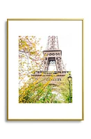 Deny Designs Eiffel Tower Framed Art Print in Golden Tones at Nordstrom