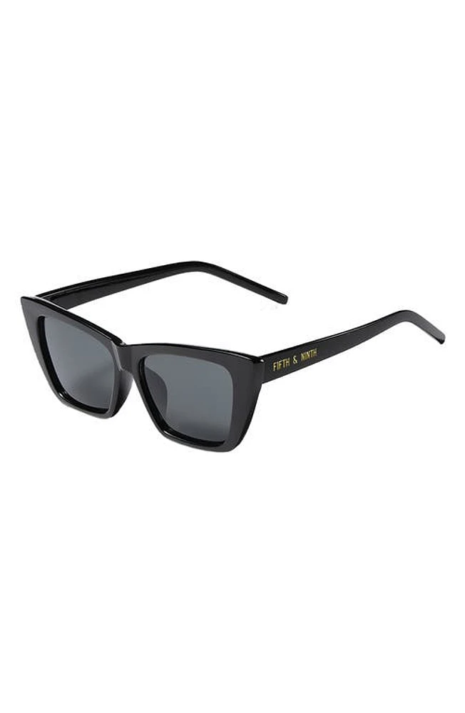 Fifth & Ninth Ainsley 68mm Cat Eye Sunglasses in Black/Black at Nordstrom