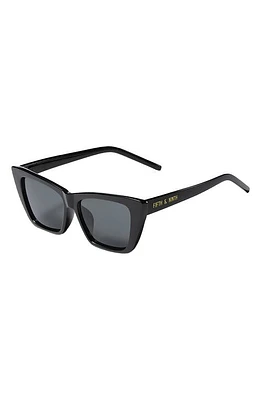 Fifth & Ninth Ainsley 68mm Cat Eye Sunglasses in Black/Black at Nordstrom