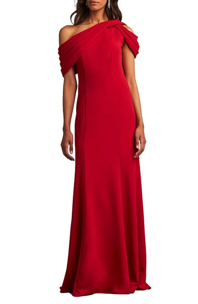 Tadashi Shoji One-Shoulder Column Gown Lava Red at Nordstrom,