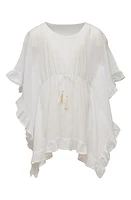 Snapper Rock Kids' Ruffle Cotton Cover-Up Dress White at Nordstrom,