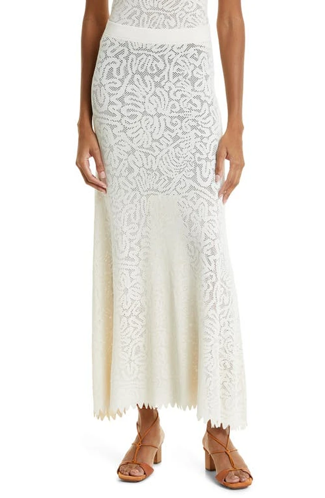 Ulla Johnson Ros Pointelle Jacquard Maxi Skirt in Alabaster at Nordstrom, Size Small