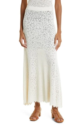 Ulla Johnson Ros Pointelle Jacquard Maxi Skirt in Alabaster at Nordstrom, Size Small