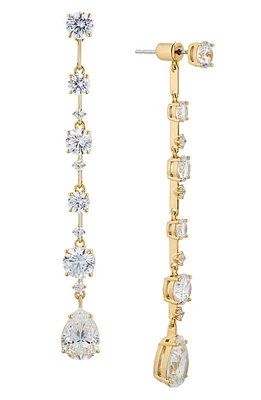 Nadri Cora Cubic Zirconia Front/Back Linear Drop Earrings in Gold at Nordstrom