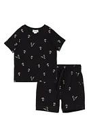 MILES THE LABEL Toucan Print Organic Cotton T-Shirt & Shorts Set Black at Nordstrom,