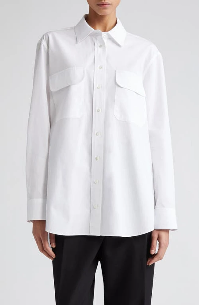 PARTOW Macy Cotton Button-Up Shirt White at Nordstrom,